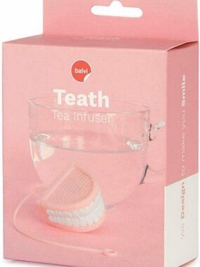 Balvi Teath Pink Silicone Tea Infuser - Novelty Denture Design